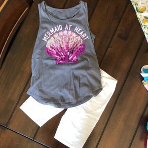 Girls Justice Mermaid Tank and TCP bike shorts
